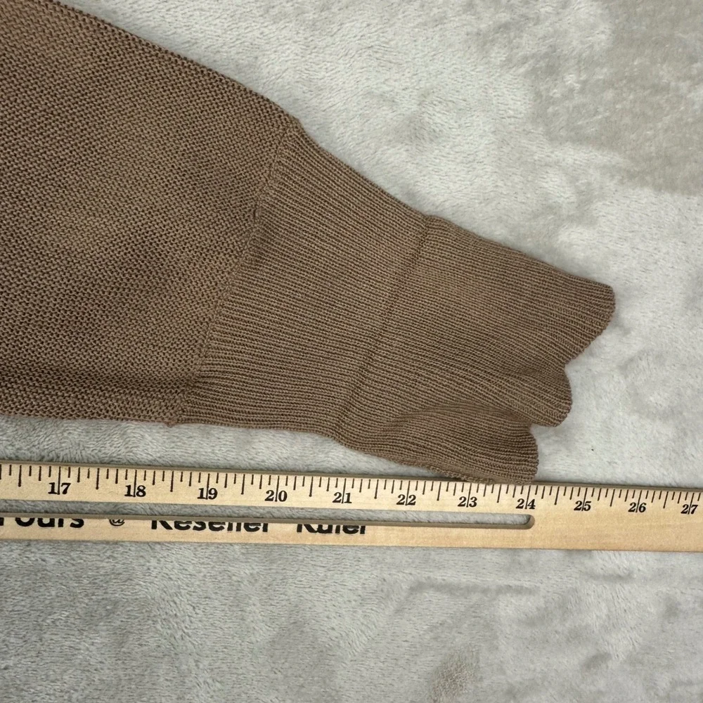 Vintage Towncraft JCPenney Men XL Tan Brown Grunge Prep Cardigan Sweater NWT